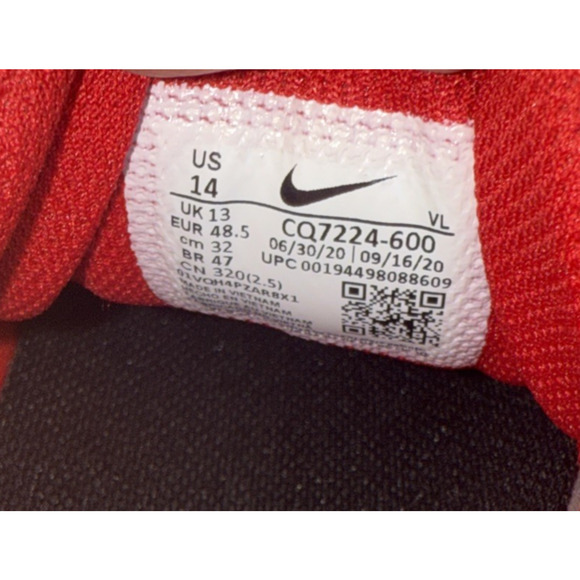 Nike Force Zoom Mike Trout 7 Red Baseball Cleats Metal CQ7224-600 Men Sz 14 - Picture 11 of 13